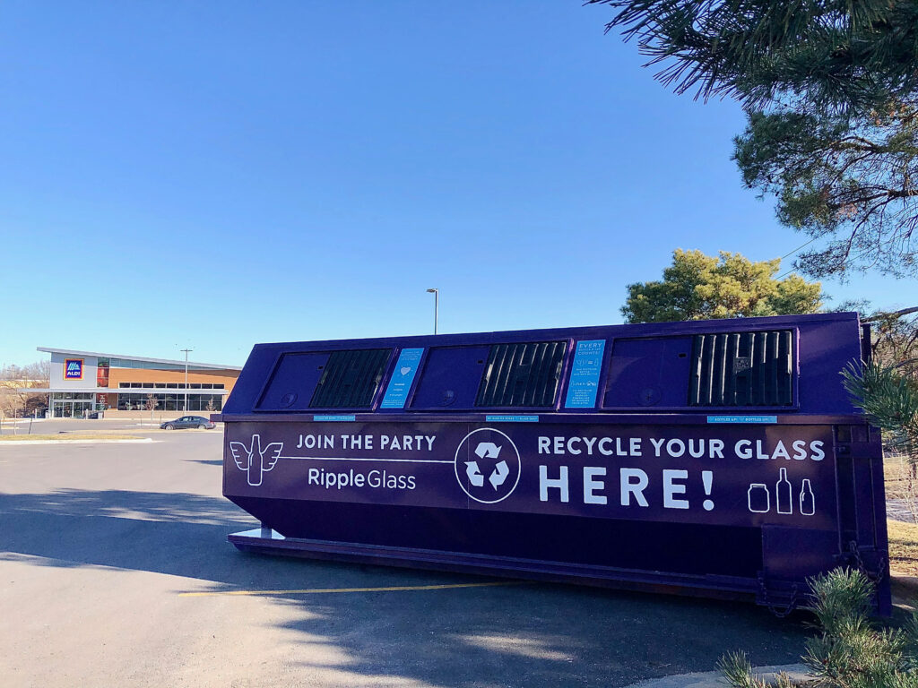 Ripple Glass Purple Collection Bins